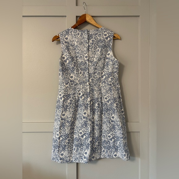 European Floral Blue and White Dress - Picture 6 of 11